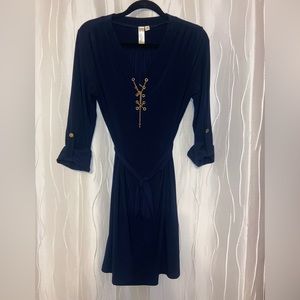 Navy stretch knit dress, Sz M